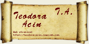 Teodora Aćin vizit kartica